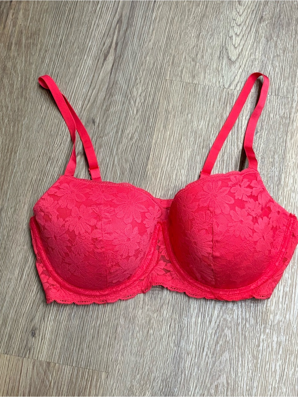 No Boundaries Floral Lace Balconette Bra in Bright Red